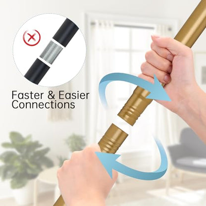 BRIOFOX Shower Curtain Rod Adjustable 18-78 Inch, Stainless Steel Spring Tension Shower Rod No Drilling Non Slip, Sunset Gold - color: Sunset Gold, size: 18-78 Inch