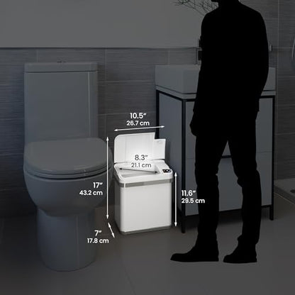 iTouchless 2.5 Gal Nursery Waste Bin | Touchless Sensor Trash Can | White | Wave-Open Lid Needs No Touch | Whisper-Quiet Close | Crisp Finish Suits Light Cabinetry | Fresh Scent Cartridge Included - color: Matte White