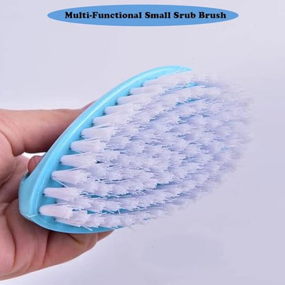 Scrubbing Brushes for Cleaning Small Scrub Brush with Nylon Stiff Bristles | 2 Pack Heavy-Duty Scrubber Cleaner Brush Multi-Purpose Cleaning Brush for Bathroom,Showe,Sink,Kitchen,Bathtub,Floor -Compact - color: Green+blue