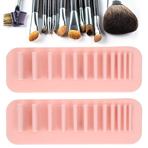 Silicone Makeup Brush Drying Rack, 2pcs Makeup Brush Storage Holder, Wall Mounted Toothbrush Storage Rack Organizer