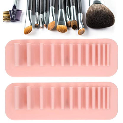 Silicone Makeup Brush Drying Rack, 2pcs Makeup Brush Storage Holder, Wall Mounted Toothbrush Storage Rack Organizer
