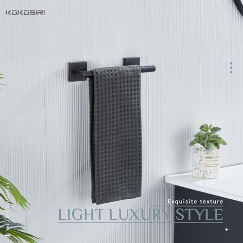 KOKOSIRI Towel Rings 9-Inch Bathroom Hand Towel Rack Wall Mount Towel Bar Oil Rubbed Bronze Stainless Steel Bathroom Hardware Kitchen Storage, B4005ORB-L9 - color: Oil Rubbed Bronze