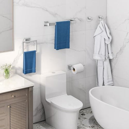 Gypie 16Inch Bathroom Accessory Set Wall Mounted, Brushed Nickel 5-Pieces | Stainless Steel Bathroom Hardware Set Towel Bar Set - color: Brushed Nickel 5 Piece, size: 16 Inch