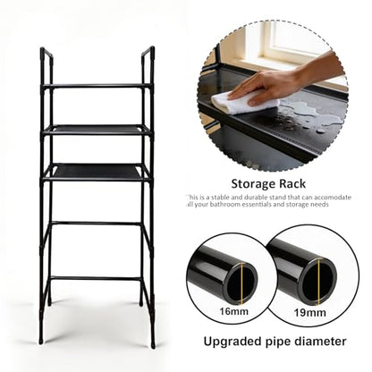 Over The Toilet Storage Shelf,3 Tier Storage Over Toilet,New Upgraded Multifunctional Over The Toilet Rack Increase in Width and Thickness,Space Saver Bathroom Shelves,More Stable and Easy to Install