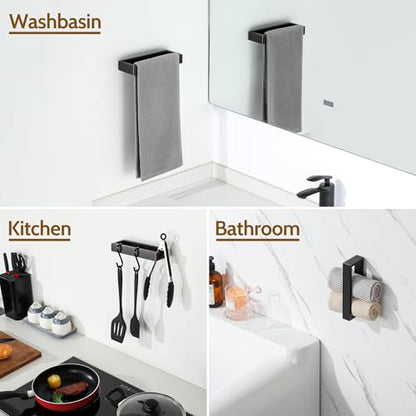 Sayayo Oil Rubbed Bronze Towel Bar for Bathroom, 8 Inch Hand Towel Holder Wall Mount Square Towel Ring SUS304 Stainless Steel Towel Rack - color: Oil Rubbed Bronze, size: 8 INCH