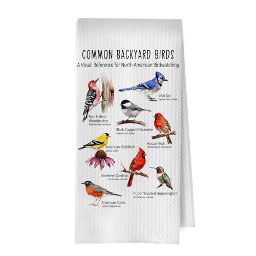 Bird Lover Kitchen Towels - North American Birds Decorative Waffle Dish Towels, Bird Gifts Hand Towel, Birdwatching Gfits Tea Towel Gifts, 16x24 Inch - color: Birdwatching-05