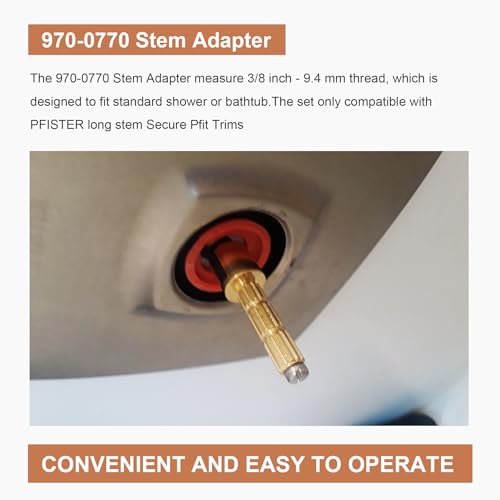 970-0770 Stem Adapter with Screw Fit for 970-0770 Plumbing Equipment, Pfister Securepfit Trims, Shower Handle Stem Extension Tub and Faucet Accessories Valve Extender Trim Repair - 2 Pack