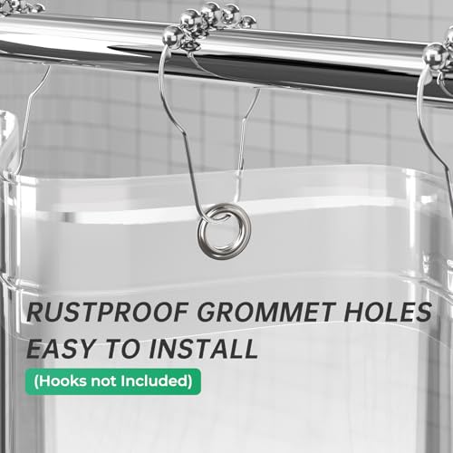 AmazerBath Long Stall Shower Curtain 36x84 Inches, Walk in Shower Curtain Plastic, Clear Shower Stall Curtain Heavy Duty Thick PEVA, Narrow Curtain with 2 Weighted Stones and 6 Grommet Holes - color: 8g Clear, size: 36"W x 84"L (Pack of 1)