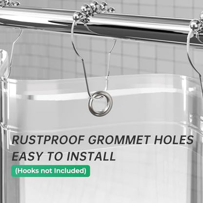 AmazerBath Long Stall Shower Curtain 36x84 Inches, Walk in Shower Curtain Plastic, Clear Shower Stall Curtain Heavy Duty Thick PEVA, Narrow Curtain with 2 Weighted Stones and 6 Grommet Holes - color: 8g Clear, size: 36"W x 84"L (Pack of 1)