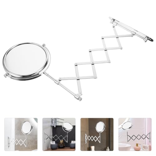 BESPORTBLE Wall Mount Makeup Mirror, 6-Inch Two-Sided Extension Mirror with 3X Magnification - Chrome Bathroom 360° Swivel