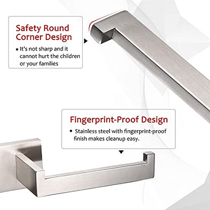KOKOSIRI Toilet Paper Roll Holder Brushed Nickel Toilet Paper Holder Stainless Steel for Kitchen Bathroom Dispenser Wall Mounted, B2003BR - color: Brushed Nickel, size: Without Shelf(1 Pack)