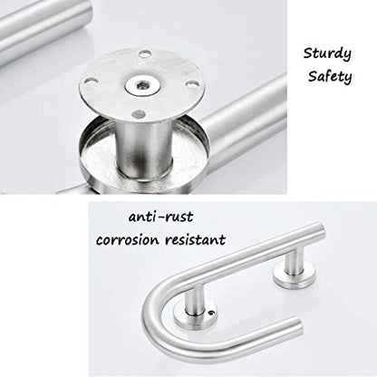 Grab Bars Handle Safety Support Hand Rails, Toilet Paper Holder Grab Bars for Bathroom,Stainless Steel Non Slip Safety Barrier,Restroom Bathroom Shower Living Assist for Free Standing Elderly Disabled