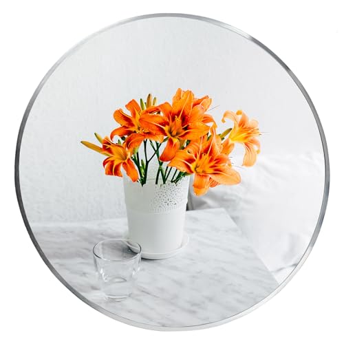 Small Round Mirror, 16 inch Silver Circle Mirror, Silver Metal Frame | High Definition, Waterproof, Rust-resistant, Circular Wall Mirrors for Bathroom, Bedroom, Vanity, Nursery, Kids, Wall Décor - color: Silver, size: 16"L x 16"W