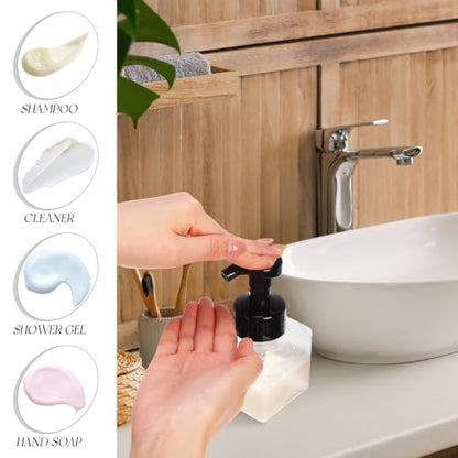 Foaming Soap Dispenser 8.5 oz Foam Pump Bottle Bulk Empty Travel Foaming Dispenser Refillable Hand Soap Plastic Pump Bottle Travel Clear Container for Bathroom Vanities(24 Pcs,Black) - color: Black