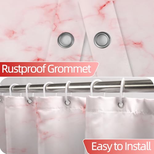 Red Marble Stall Waterproof Shower Curtain 36x72 inches | RV Small Shower Curtain Set for Bathroom, Abstract Modern, Machine Washable, Easy to Install with Hooks, Ombre White Red - color: Red, size: 36"W x 72"L (Pack of 1)