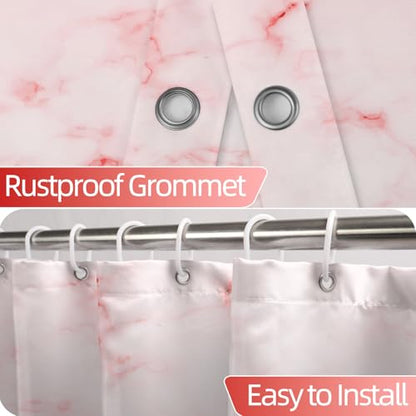 Red Marble Stall Waterproof Shower Curtain 36x72 inches | RV Small Shower Curtain Set for Bathroom, Abstract Modern, Machine Washable, Easy to Install with Hooks, Ombre White Red - color: Red, size: 36"W x 72"L (Pack of 1)