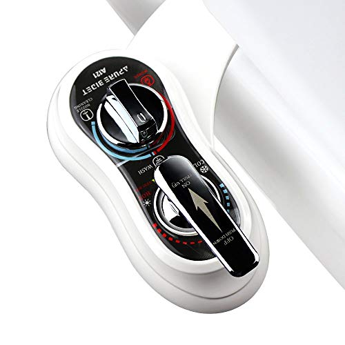 APURE BIDET A121 - Hot and Cold Water Bidet Attachment for Toilet Seat - Dual nozzle - Rear and Feminine Wash- Selfcleaning- Adjustable Water Pressure Non-Electric Bidet Toilet Seat Attachment