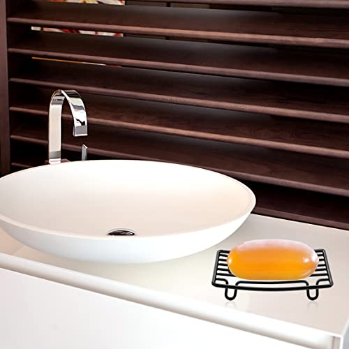 Soap Dish, Stainless Steel Bar Soap Holder for Shower Bathroom, Rust Proof Self Draining Soap Tray, Black-1 Pack - color: Black-rectangular 1p