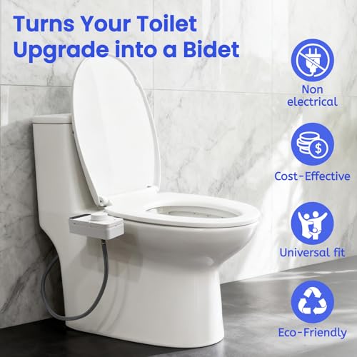 Ultra-Slim Bidet Attachment,Fresh Water Sprayer Non-Electric Toilet Bidet Attachment,Self-Cleaning Dual Nozzles with Adjustable Water Pressure for Rear & Female Washing - color: A1-Bidet Attachment