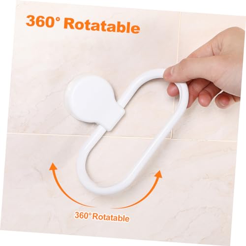 SHINEOFI 2Pcs Adhesive Hand Towel Ring No Drill Towel Holder for Bathroom and Kitchen Durable Wall Mounted Towel Rack Easy Install Towel Shelf Space Saving Design