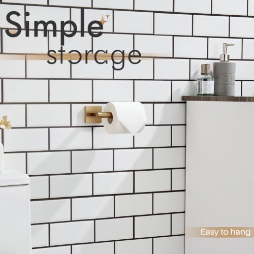 KOKOSIRI Toilet Paper Holder Toilet Roll Holders Hold Mega Rolls Kitchen Bathroom Tissue Paper Dispenser Champagne Bronze Stainless Steel, B2008CPG - color: Champagne Bronze, size: Vertical