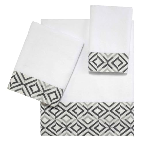 Avanti Linens - Hand Towel, Soft & Absorbent Cotton (Harlow Collection, White) - color: White, size: Hand Towel