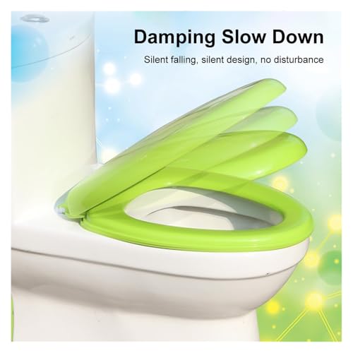 Toilet Seat Quiet No Slam Color Toilet Seats Cover, Quick Release For Easy Clean, Adjustable Plastic Toilet Seat(Red) - color: Red