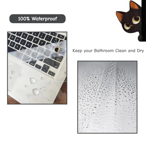 Clear Cute Funny Black Cat Shower Curtain Liner, Are You Pooping Shower Curtain, Fun Anime Cat Shower Curtains for Bathroom, 72x72 Plastic Cool Summer Shower Curtain Set with Weighted Magnets 12 Hooks - color: Clear Black Cat, size: 72"W x 72"L (Pack of 1