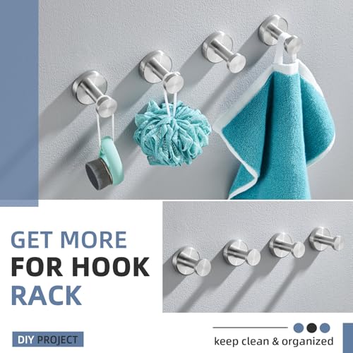 Angle Simple Bath Towel Hook Brushed Nickel, SUS304 Stainless Steel Bathroom Cabinet Closet Clothes Towel Holder, Bathrobe Hanger Wall Mounted - color: Brushed Nickel, size: 1 Pack
