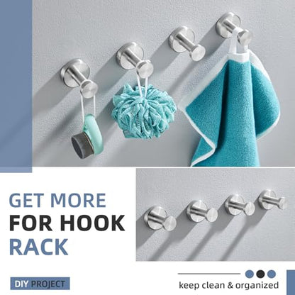 Angle Simple Bath Towel Hook Brushed Nickel, SUS304 Stainless Steel Bathroom Cabinet Closet Clothes Towel Holder, Bathrobe Hanger Wall Mounted - color: Brushed Nickel, size: 1 Pack