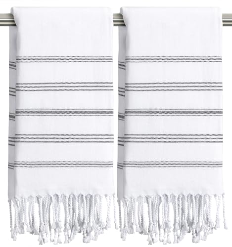 cabanana Hand Towels for Bathroom - 2-Pack,20x30 Inch-100% Cotton,Turkish Bathroom Hand Towels,Super Absorbent & Quick-Dry Soft for Bath, Kitchen, Spa, Face, Hair, Dishcloth (White) - color: White 20x30