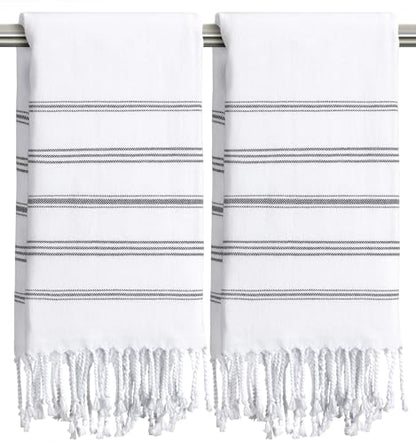 cabanana Hand Towels for Bathroom - 2-Pack,20x30 Inch-100% Cotton,Turkish Bathroom Hand Towels,Super Absorbent & Quick-Dry Soft for Bath, Kitchen, Spa, Face, Hair, Dishcloth (White) - color: White 20x30