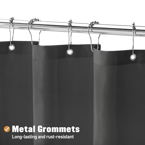 MitoVilla Stall Half Size Shower Curtain Liner, 36 x 72 Inch Fabric Bath Curtain Liner for Modern Hotel, Dark Grey Shower Liners, Washable & Water Repellent - color: Fabric - Dark Grey, size: 36"W x 72"L (Pack of 1)