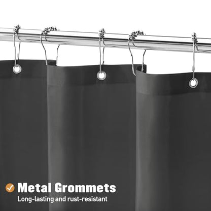 MitoVilla Stall Half Size Shower Curtain Liner, 36 x 72 Inch Fabric Bath Curtain Liner for Modern Hotel, Dark Grey Shower Liners, Washable & Water Repellent - color: Fabric - Dark Grey, size: 36"W x 72"L (Pack of 1)