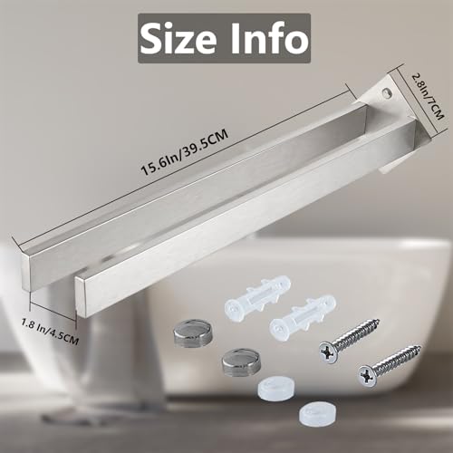 Double Rod Towel Bar 16 Inch, SUS304 Stainless Steel Wall Mounted Towel Holder, Bathroom Kitchen Double Layer Towel Rail, Modern Design Square Wall Towel Rack for Bathroom, Kitchen Brushed Nickel - color: Brushed Nickel
