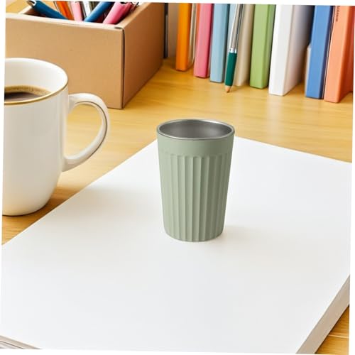 Textured Stainless Steel Toothbrush Cup Green Bathroom Tumbler Holder for Rinsing Stylish and Versatile Use in Home School Office