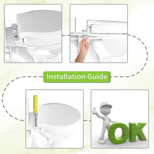 Aünsffer Raised 2.91'' Toilet Seat Elongated, Toilet Seat Riser for Elderly, Soft Close & Quick Release, Oblong 18.5inch Compatible Size, PP Material, 2 Years Support