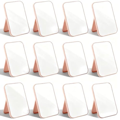 12 Pcs Spa Party Mirrors Spa Party Supplies for Girls, Pink Sleepover Accessory Favors Makeup Mirror for Sleepover Slumber Birthday Christmas Favors Gift