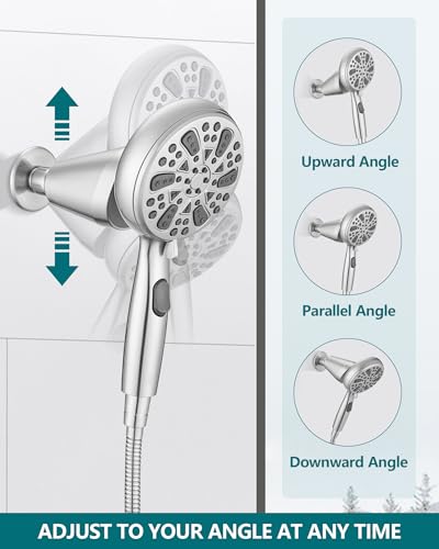 Adjustable Shower Holder Compatible with Delta Fit Kohler Magnetic Handheld Showerhead - 3M VBH Adhesive Tape for Strong Hold, No Drill, Any Height Use, Chrome - size: Chrome