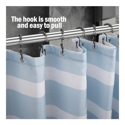 Shower Curtain Hooks Rings, Rust Resistant Metal Double Glide Shower Hooks Rings for Bathroom Shower Rods Curtains, Set of 12 Hooks - Bronze - color: Bronze
