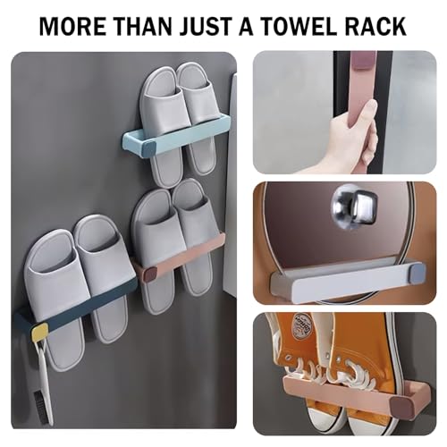2-Pack Towel Bars, Wall-Mounted Bath Towel Racks, Self-Adhesive No-Drill Installation, Suitable for Bath Towels/Hand Towels, Modern Minimalist Design (Off-White)