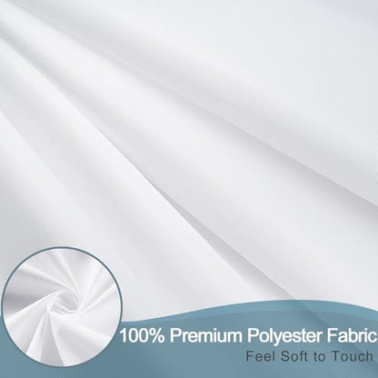 AooHome Hotel Shower Curtain Liner, Fabric Shower Curtain with Hooks, Waterproof, Weighted Hem, 72 x 72 Inch, White - color: Solid White, size: 72"W x 72"L (Pack of 1)