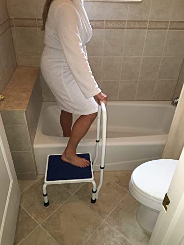 Step Stool with Handle for Elderly, Bed Step Stools for Seniors WithHandles - size: 300 lb. Capacity - 1 Step