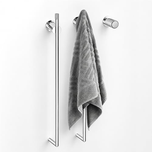 Bathroom Heated Towel Rack, Chrome Towel Warmer,2Bars,110V | Smart Touch Control, Wall Mounted, Concealed Hardwired, Stainless Steel, Dry Towels in Modern Bathrooms, Space-Saving Design - color: Chrome-2 Bars