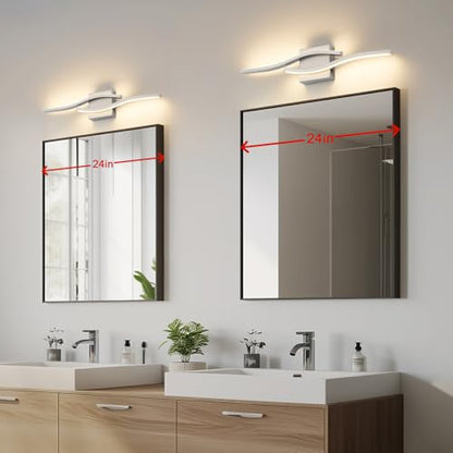 Joossnwell Brushed Nickel Bathroom Vanity Lights Fixtures Over Mirror 5CCT Dimmable Bathroom Light Fixture Modern Vanity Lighting Bar Led Bath Vanity Light 23 Inch Wall Lamp - color: Brushed Nickel, size: 23 inch long