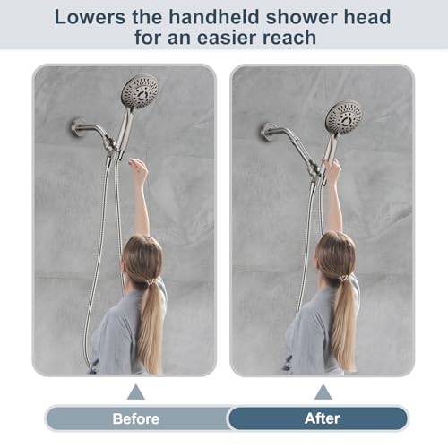 BRIGHT SHOWERS Shower Arm Extender for Rain and Handheld Shower Head, 4 Inch Shower Head Extension Arm, Shower Pipe Extension for Extending or Lowering Showerhead, Brushed Nickel - color: Brushed Nickel, style: 4 Inch Extension