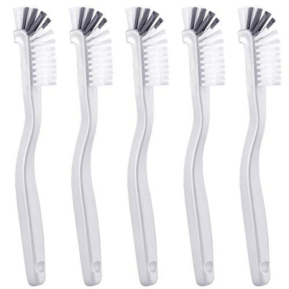 Patelai 5 Pcs Vegetable Scrubber Brush, 90 Degree Angle Fruit Cleaning Brush with PET Bristles, Multi Use Cleaning Tools for Fruits Vegetables Sink Tile Grout Window Track Corners