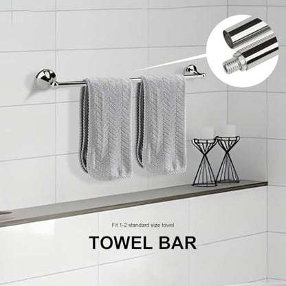 4 Piece Antique Bathroom Hardware Accessories Set Chrome,Towel bar Set 24 Inch Towel Bar Set,Towel Rack Set,Bathroom Towel Holder Set - color: Chrome