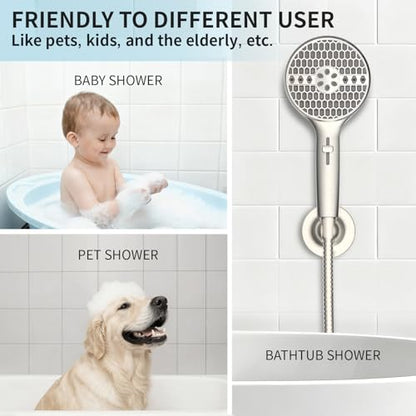 Brushed Nickel Handheld Shower Head, 9 Spray Modes High Pressure Showerhead | 71 Inch Kink-free Hose, Power Wash for Low Pressure Homes, Pet Tub Tile Cleaning - color: Brushed Nickel- 4.53 Inch