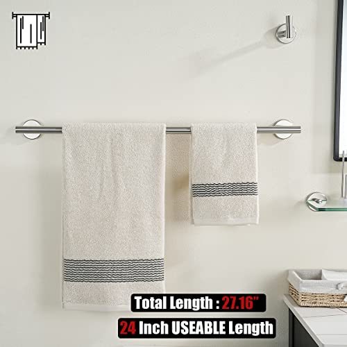 JQK Bath Towel Bar, 27 Inch 304 Stainless Steel Thicken 0.8mm Towel Rack Bathroom, Towel Holder Brushed Finished Wall Mount, Useable Length 24 Inch, TB110L24-BN - color: Brushed, size: 27 Inch